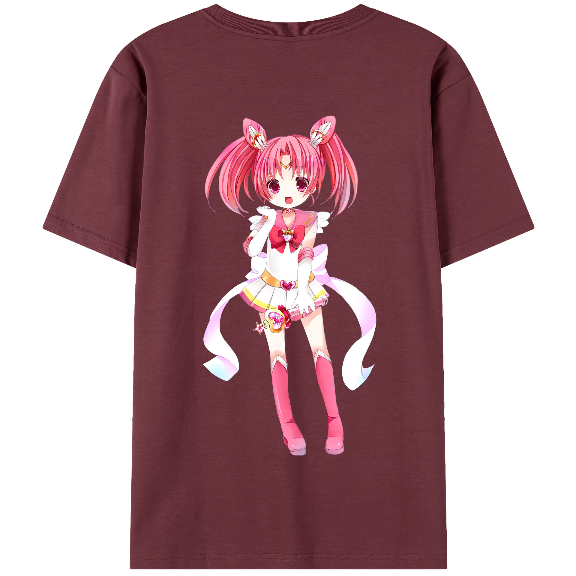 （画像用） 美少女戦士セーラームーン ちびうさ Sailor Moon Chibiusa Tsukino Usagi Small Lady Serenity 綿100％半袖Tシャツ（背面プリント）